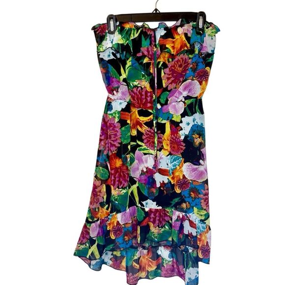 Socialite Floral Ruffle Strapless Fit & Flare Dress Multicolor Size Small - Picture 4 of 5